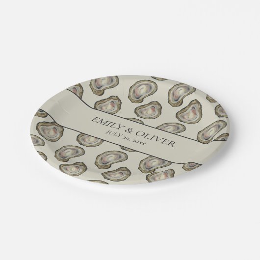 Oyster Shells Wedding Papieren Bordje (Gekanteld)
