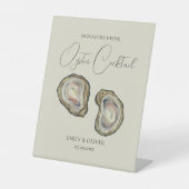 Oyster Shells Wedding Reclamebord Met Voetstuk (Voorkant)