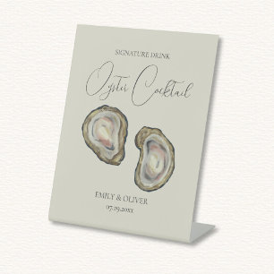 Oyster Shells Wedding Reclamebord Met Voetstuk