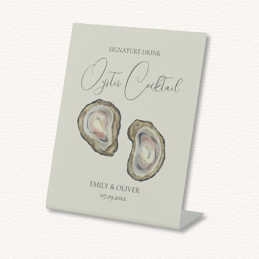 Oyster Shells Wedding Reclamebord Met Voetstuk