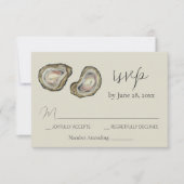 Oyster Shells Wedding RSVP Response Kaart (Voorkant)