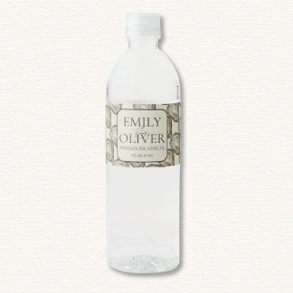Oyster Shells Wedding Waterfles Etiket