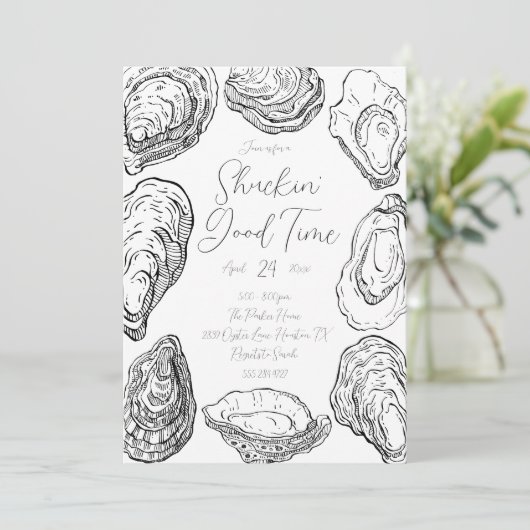 Oyster Shucking Party Uitnodiging (Staand voorkant)