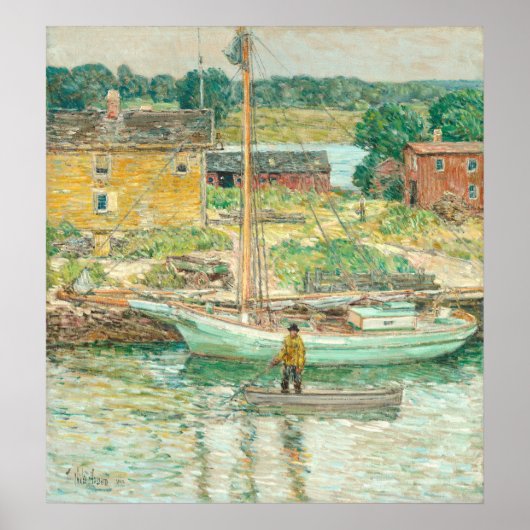 Oyster Sloop - Childe Hassam Fine Art Poster (Voorkant)