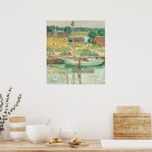 Oyster Sloop - Childe Hassam Fine Art Poster (Keuken)