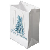Oyster Tree Bow Preppy Merry Christmas Coquette Medium Cadeauzakje (Voorkant Gekanteld)
