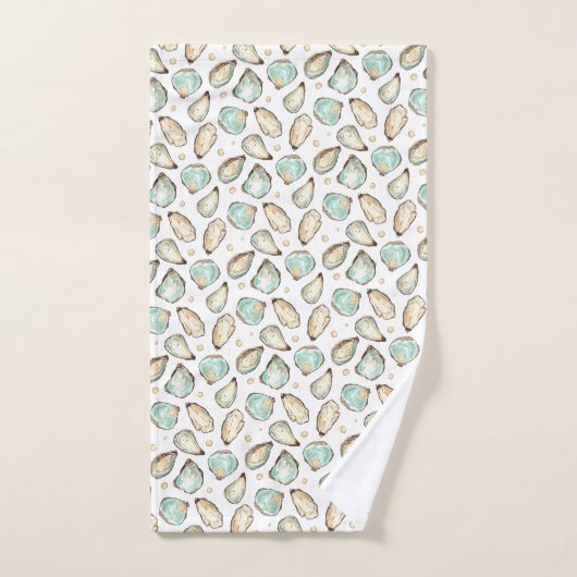 Oyster voor kustWaterverf en patroonpatroon Bad Handdoek (Handdoek)