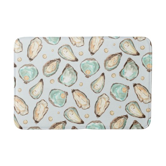 Oyster voor kustWaterverf en patroonpatroon Badmat (Voorkant)