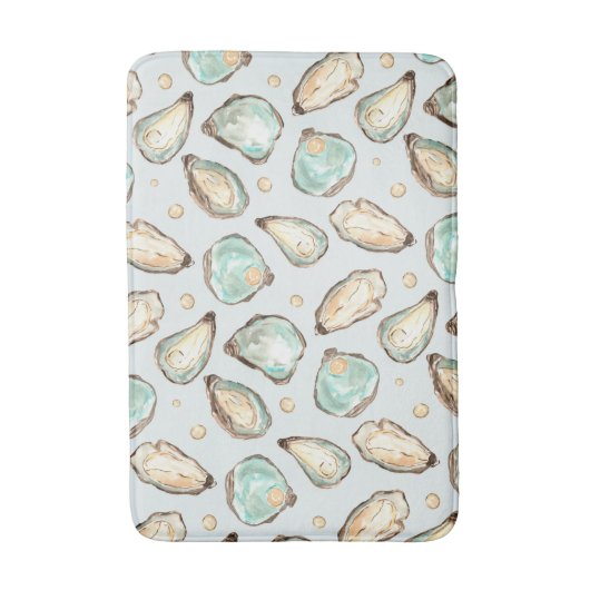 Oyster voor kustWaterverf en patroonpatroon Badmat (Voorkant Verticaal)