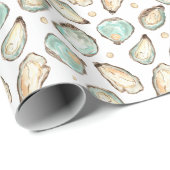 Oyster voor kustWaterverf en patroonpatroon Cadeaupapier (Rol Hoek)