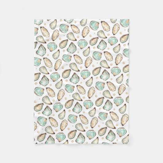 Oyster voor kustWaterverf en patroonpatroon Fleece Deken (Voorkant)