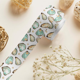 Oyster voor kustWaterverf en patroonpatroon Satijnen Lint