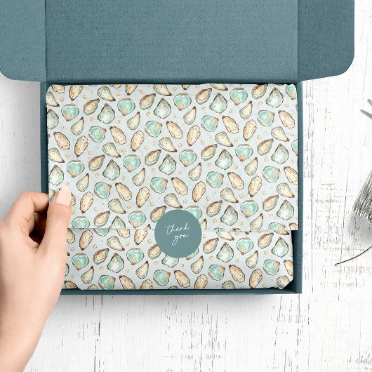 Oyster voor kustWaterverf en patroonpatroon Tissuepapier