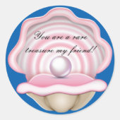 Oyster With Pearl Ronde Sticker (Voorkant)