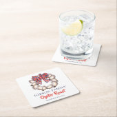 Oyster Wreath Plaid Ribbon Oyster Roast Custom Kartonnen Onderzetters (Insitu)