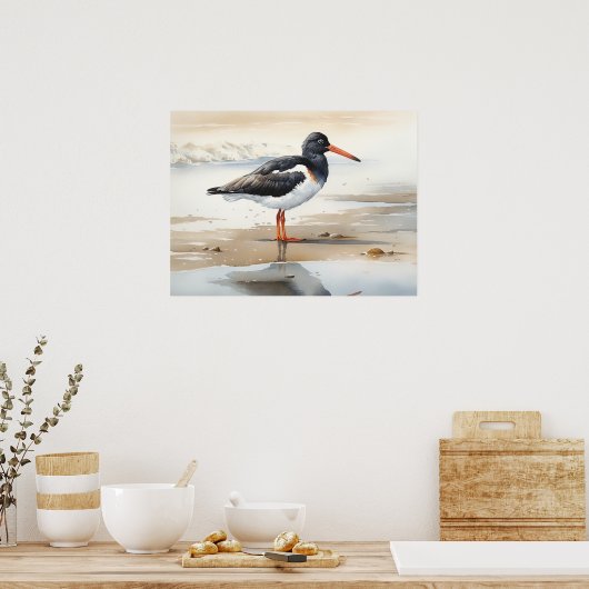 Oystercatcher Bird Art Print Poster (Keuken)