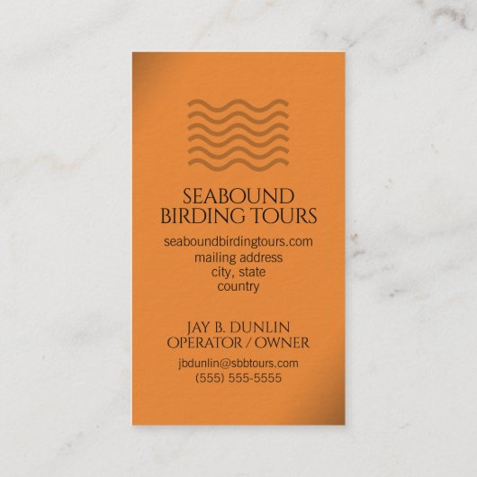 Oystercatcher Vogelspotten / Natuur Tours Visitekaartje (Achterkant)