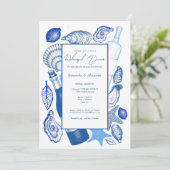 Oysters bruiloft repetitie diner welkomstfeest kaart (Staand voorkant)