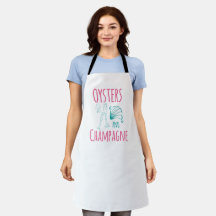 Oysters & Champagne All-Over Print Apron