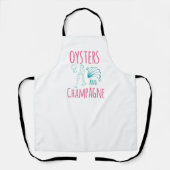 Oysters & Champagne All-Over Print Apron Schort (Voorkant)