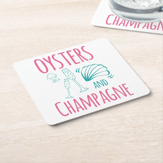 "Oysters & Champagne"  Kartonnen Onderzetters (Schuin)
