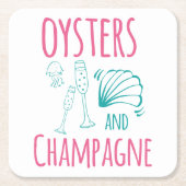 "Oysters & Champagne"  Kartonnen Onderzetters (Voorkant)