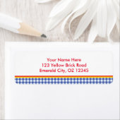 Oz Blue Gingham Birthday Party Adresetiketten Etiket (Insitu)