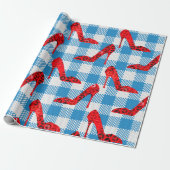 Oz Blue Gingham Ruby slippers Cadeaupapier (Uitgerold)