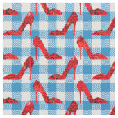 Oz Blue Gingham Ruby slippers Stof (Close Up)
