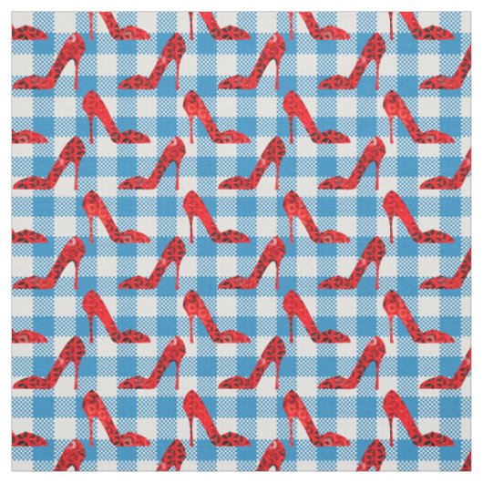 Oz Blue Gingham Ruby slippers Stof (Swatch)