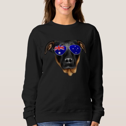 OZ Flag Beauceron Dog Australia Pocket Trui (Voorkant)