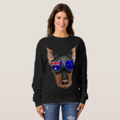 OZ Flag German Pinscher Dog Australia Pocket Trui (Voorkant volledig)