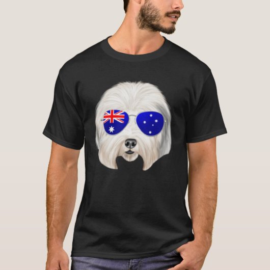 OZ Flag Old English Sheepdog Dog Australia Pocket T-shirt (Voorkant)