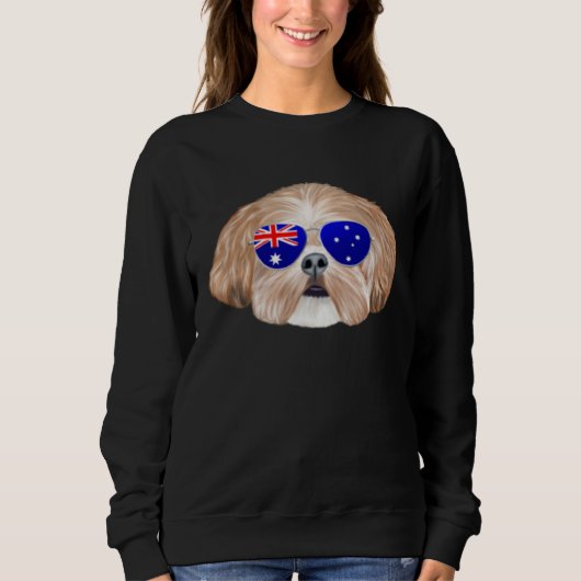 OZ Flag Shih Tzu Dog Australia Pocket Trui (Voorkant)