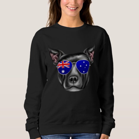 OZ Flag Staffordshire Bull Terrier Dog Australia P Trui (Voorkant)