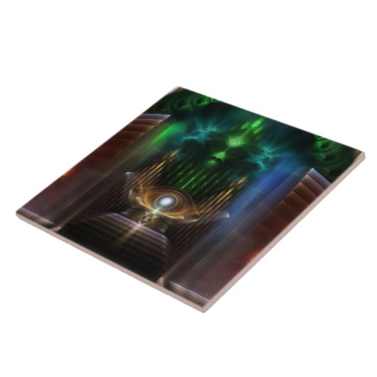 Oz Fractal Art Tegel overwegen Tegeltje (Zijkant)