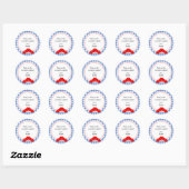 Oz Gingham Geboorte Feest Favor Sticker Labels (Vel)