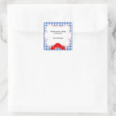 Oz Gingham verjaardagsfeest stickerlabels Vierkante Sticker (Tas)