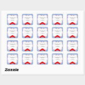 Oz Gingham Verjaardagsfeestje Sticker Labels (Vel)