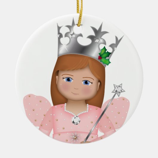 Oz Merry Kerstglinda de Goede Haak Keramisch Ornament (Voorkant)