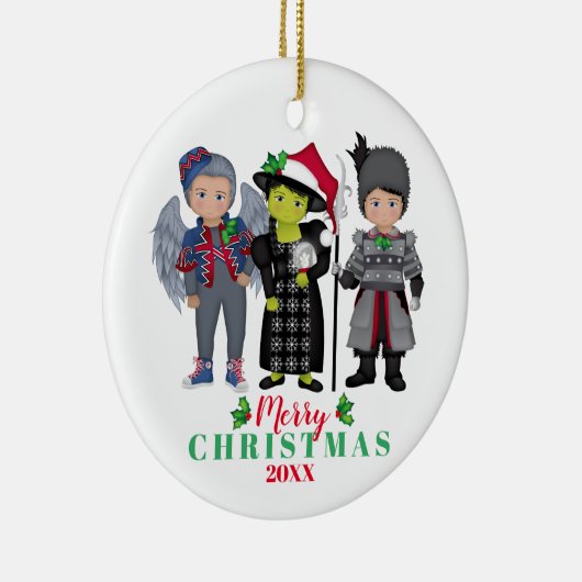 Oz Merry-kerstteam Keramisch Ornament (Rechts)