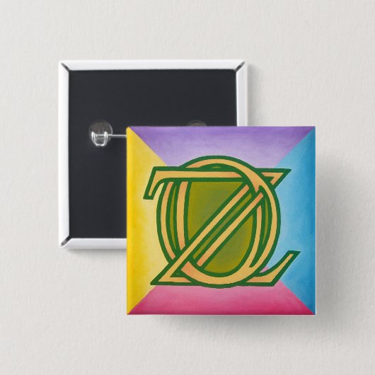 Oz Pinback Vierkante Button 5,1 Cm (Voorkant /achterkant)