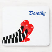 Oz rode robijnrode slippers op heksencomputer muis muismat (Voorkant)