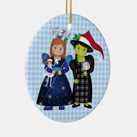 Oz-some Merry Kerstglinda en Woodheks 2 Keramisch Ornament (Rechts)