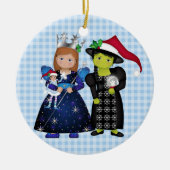 Oz-some Merry Kerstglinda en Woodheks 2 Keramisch Ornament (Voorkant)