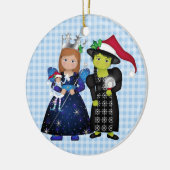 Oz-some Merry Kerstglinda en Woodheks 2 Keramisch Ornament (Links)