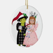 Oz-some Merry KerstGlinda en Woodheks Keramisch Ornament (Rechts)