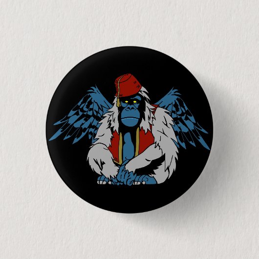 Oz Vliegende Aap Ronde Button 3,2 Cm (Voorkant)