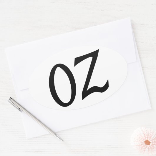 Oz Zwarte Sticker (Envelop)