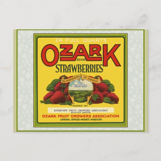 Ozark aardbeien briefkaart (Voorkant)